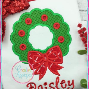 Wreath Digital Machine Embroidery Design 4 Sizes, wreath embroidery, christmas embroidery, wreath applique, Christmas wreath