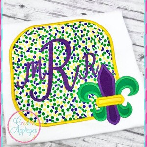 Fleur De Lis Applique Frame Machine Embroidery Design 4 Sizes,  applique,  embroidery, mardi gras applique