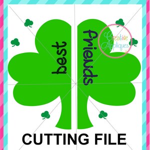 EXKLUSIVE SVG Eps DXF beste Freunde Split Shamrock Bff Svg, beste Freunde Svg, bester Freund cut Datei, Kleeblatt geschnitten Klee Svg-Datei