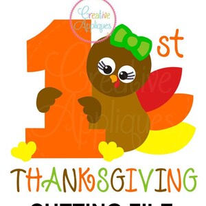 EXKLUSIVE Girl 1. Thanksgiving Türkei, Türkei Svg, Thanksgiving kommerzielle Datei, Babys erste Svg, Babys 1. Schneiden Datei, 1. Danksagung Svg