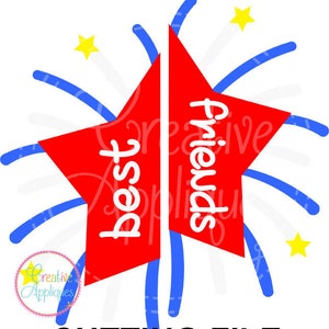 EXKLUSIVE SVG Eps DXF Beste Freunde Split Star Svg, Bff Svg, Beste Freunde Svg, beste Freundin schneiden Datei, Stern schneiden Stern Svg-Datei
