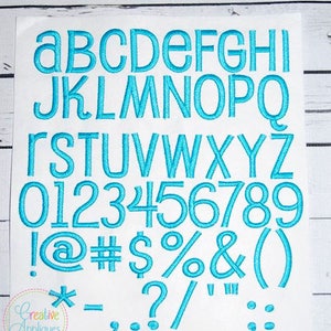 12 GRÖßEN! Roller Stickerei Alphabet Schrift Digital Maschinenstickerei, A bis Z, zahlen, 18 Satzzeichen enthält BX-format