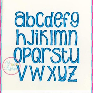 7 Sizes Sunshine Poppy Embroidery Alphabet Font Digital Machine Embroidery, A to Z, unicase font