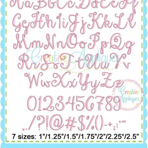 7 SIZES!!! Stylish Script Embroidery Font, Alphabet Font Digital Machine Embroidery Design embroidery font, elegant embroidery font
