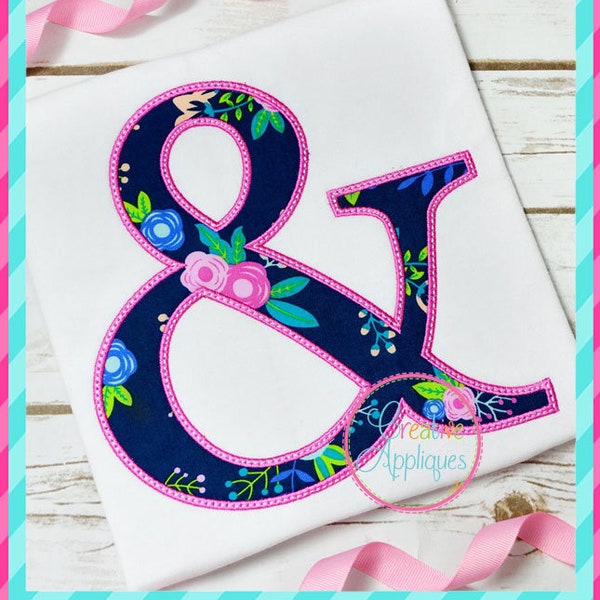 Ampersand Applique Digital Machine Embroidery Applique Design 10 sizes, and symbol applique, and sign applique