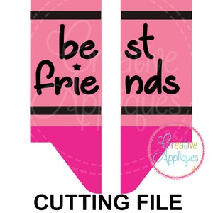 EXKLUSIVE SVG Eps DXF Beste Freunde Split Crayon Bff Svg, Beste Freunde Svg, bester Freund cut Datei, Buntstifte Schnitt Kreide Svg-Datei