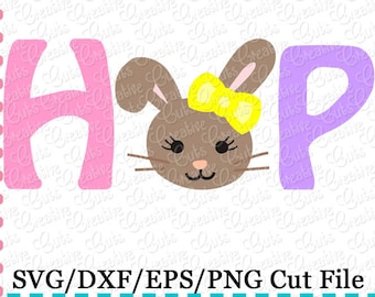 Hop Easter Bunny Easter SVG Cutting File, bunny svg, easter cut file, easter svg, easter cut file, hop easter svg, hop easter cut file