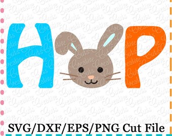 Hop Easter Bunny Easter SVG Cutting File, bunny svg, easter cut file, easter svg, easter cut file, hop easter svg, hop easter cut file