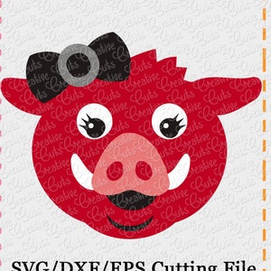 EXCLUSIVE SVG eps DXF Cutting File Hog Girl svg, mascot svg, hog svg, razorback svg, razorbacks svg, hog cutting file, hogs cutting file