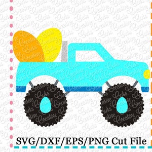Pâques oeufs Monster Truck coupe fichier SVG, svg de Pâques, Pâques fichier coupe, camion coupe file, camion svg, fichier coupe pick-up, svg d’oeufs de Pâques