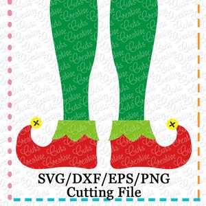 May include: Red and green elf shoes with a yellow button on the toe. SVG/DXF/EPS/PNG Cutting File.