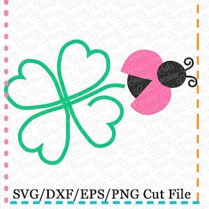 Ladybug Clover Shamrock SVG Cutting File, st patricks svg, st patrick cut file, clover svg, shamrock svg,ladybug clover shamrock svg
