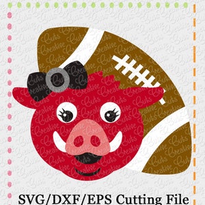 EXCLUSIVE SVG eps DXF Cutting File Hog Girl Football svg, mascot svg, football svg, hog svg, razorback svg, razorbacks svg