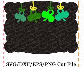 St Patrick's Shamrock Clover Frame SVG Cutting File, st patricks svg, st patrick cut file, shamrock svg, clover svg, monogram frame svg