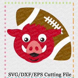 EXCLUSIVE SVG eps DXF Cutting File Hog Football svg, mascot svg, football svg, hog svg, razorback svg, razorbacks svg razorback football svg