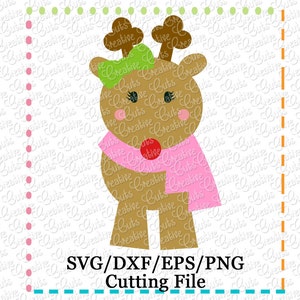 EXCLUSIVE SVG Reindeer Cutting File, Reindeer cut file, Christmas svg, reindeer cutting file, reindeer girl svg,