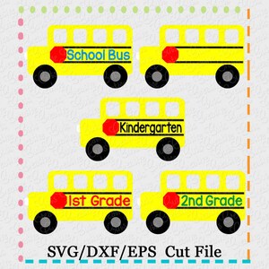 School Bus Set SVG Cutting File, school svg, bus svg, school bus cut file, bus svg cut file, 1st 2nd grade kindergarten svg cut file