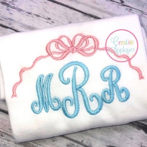 Bow Arch Swag Digital Machine Embroidery Design 11 Sizes, bow frame embroidery, ribbon frame embroidery, bow embroidery, monogram