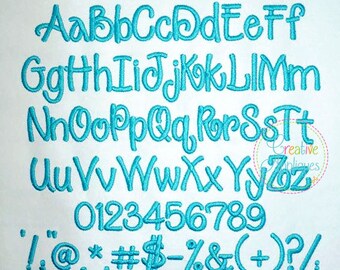 7 SIZES!!! Zazzle Embroidery Alphabet Font Digital Machine Embroidery 7 sizes, A thru Z, numbers, 19 punctuation symbols, includes BX format