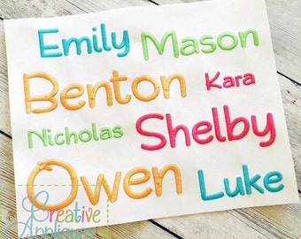 Playground 6 SIZES Embroidery Font Alphabet Digital Machine Embroidery Design