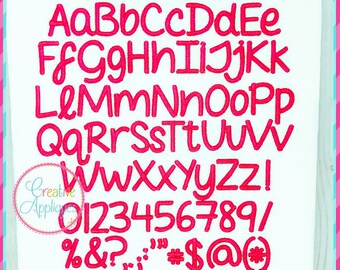 9 SIZES!! Follow You Into the World Embroidery Alphabet Font Digital Machine Embroidery, A to Z, numbers, 19 punctuation, includes BX format