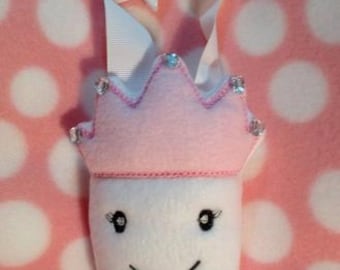 Princess Tooth Pillow In The Hoop Design, Tooth Fairy Pillow, In the hoop machine embroidery design,