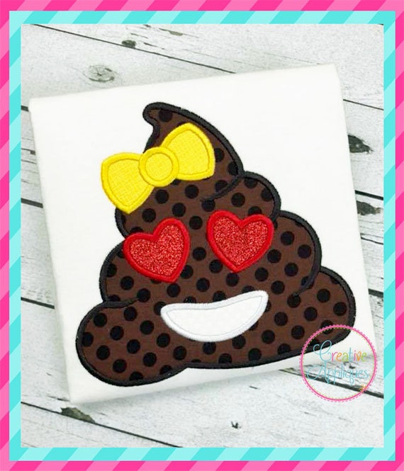 Girl Poop Emoji Digital Machine Embroidery Applique Design 5 Etsy