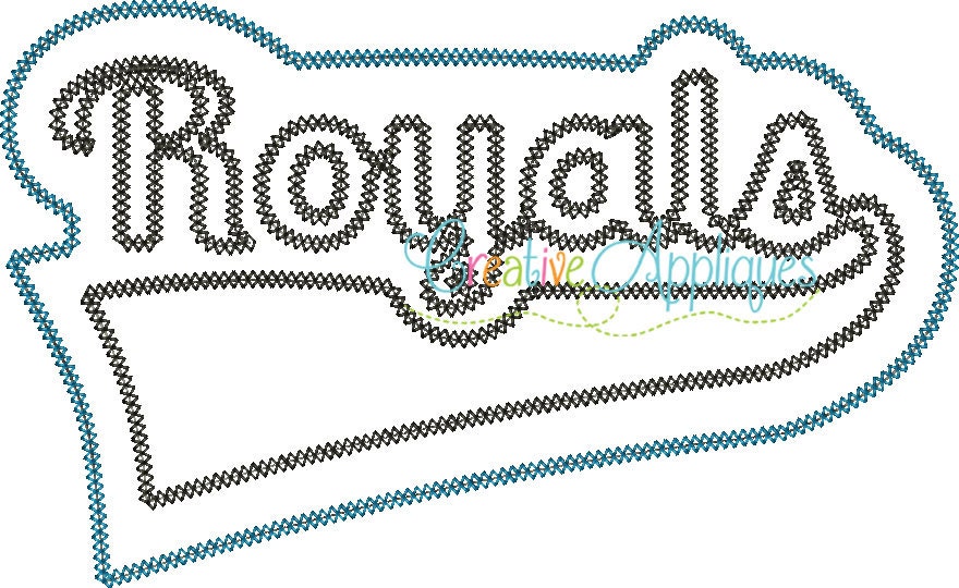 Royals Digital Machine Embroidery Applique Design 6 Sizes Etsy