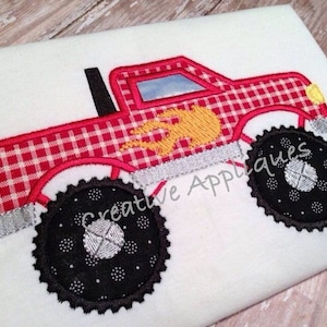 Monster Truck Applique Machine numérique broderie Design 4 tailles