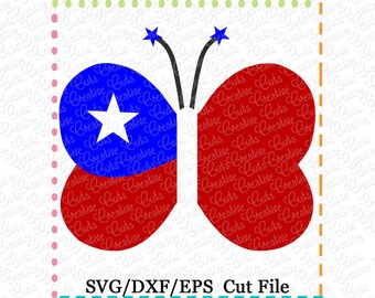 Patriotic Butterfly SVG Cutting File, butterfly cut file, flag svg, butterfly flag svg