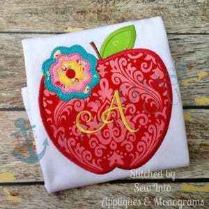 Apple Blossom Applique Design,  machine embroidery design, embroidery design, apple applique design, apple flower applique