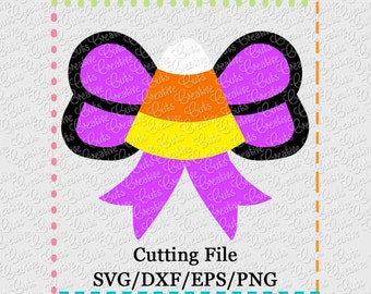 EXCLUSIEVE SVG eps, DXF snijden bestand Candy Corn Bow svg boog svg halloween boog svg candy corn svg, candy corn boog svg, grote boog svg