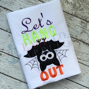 Bat Hang Out Applique Design, machine embroidery design, halloween applique, bat applique, bat embroidery,