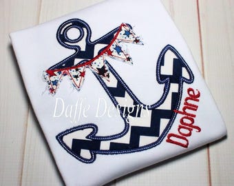 Anchor With Pennants Applique Machine Embroidery Design, anchor applique, anchor embroidery,