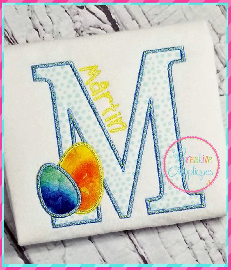 Easter Egg Alphabet Applique Machine Embroidery Design 4 Sizes, Letter ...