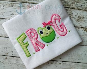 Frog machine embroidery design, frog applique design, spring applique design, easter applique, frog embroidery design