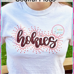 Hand Stitch Effect Floss Stitch Embroidery Font Digital Machine Embroidery, A to Z, numbers, punctuation, bean stitch, soulful font, 9 Sizes