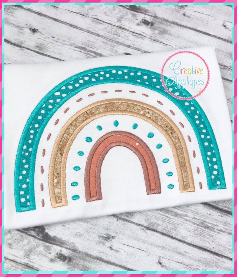 Rainbow Machine Embroidery Applique Design 4 SIZES Rainbow Etsy
