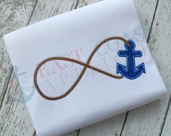 Anchor Infinity Applique Machine Embroidery Design, anchor applique, anchor embroidery,