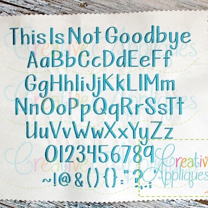 3 SIZES!! This Is Not Goodbye Embroidery Font Alphabet  Digital Machine Embroidery, monogram font, embroidery alphabet, monogram alphabet