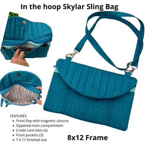 Sac à bandoulière Skylar dans le design cerceau, dans le sac cerceau, dans le sac à main cerceau, sac pour broderie machine