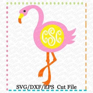 Exklusive Monogramm Flamingo SVG, DXF, EPS, schneiden Datei, Flamingo schneiden Datei, Flamingo Svg, Monogramm svg