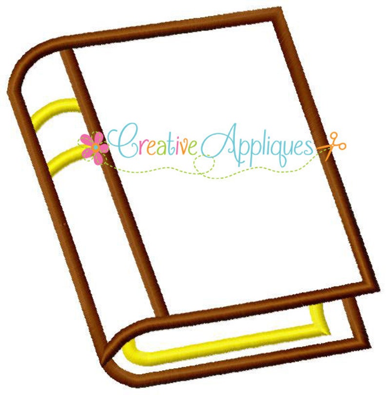 Book Digital Machine Embroidery Applique Design 4 sizes Etsy