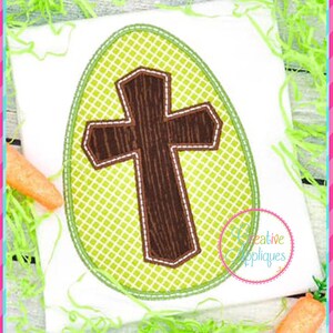 Cross Easter Egg Digital Machine Embroidery Applique Design 4 Sizes, cross applique, easter egg applique, easter applique