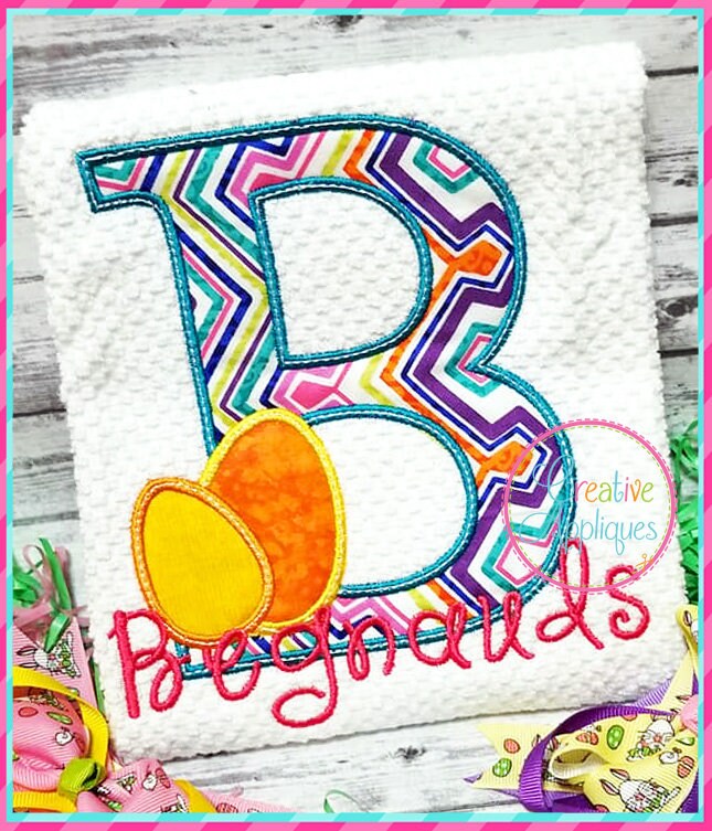 Easter Egg Alphabet Applique Machine Embroidery Design 4 Sizes, Letter ...