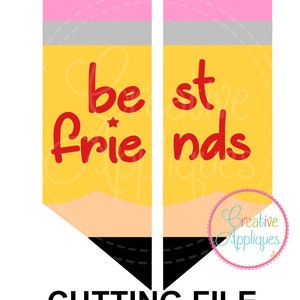 EXKLUSIVE SVG Eps DXF Beste Freunde Split Bleistift Bff Svg, Beste Freunde Svg, bester Freund cut Datei, Stifte geschnitten Bleistift Svg-Datei