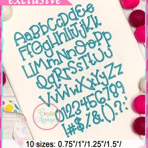 EXCLUSIVE!!! 10 SIZES!!! Balloon Embroidery Font, Alphabet Font Digital Machine Embroidery Design embroidery font, embroidery alphabet  font