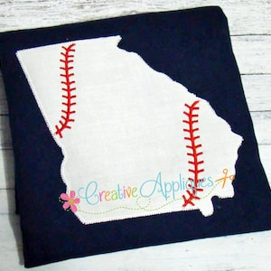 Georgia Baseball Softball Digital Machine Embroidery Applique Design 4 Sizes