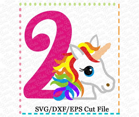 Download Rainbow Unicorn 2nd Birthday SVG Cutting File unicorn svg ...