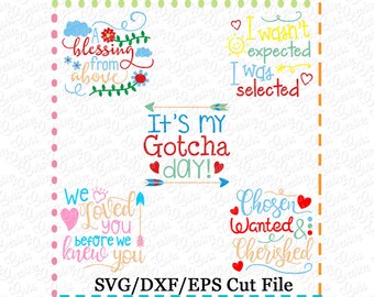 Adoption set SVG eps  DXF Cutting File, adoption svg, adoption cut file, adoption cutting file, adoption day, wanted, cherished, selected